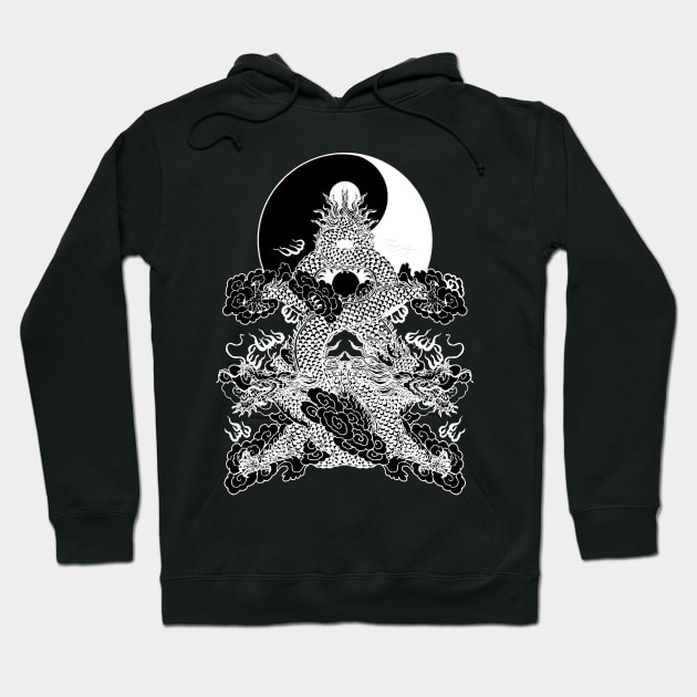 Yin Yang Buddah Karate Vintage Black White Graphics Hoodie by PoizonBrand